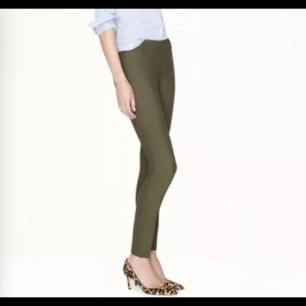 J. CREW Olive Bi-Stretch Wool Minnie Pants Sz 8T
